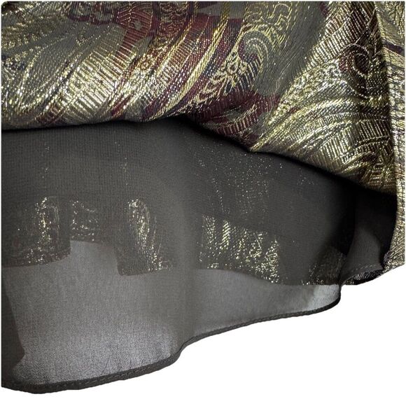 J. Crew Womens Silk Paisley Tank Top Size 0 Gold Boho Grunge Festival Whimsigoth - Picture 6 of 9